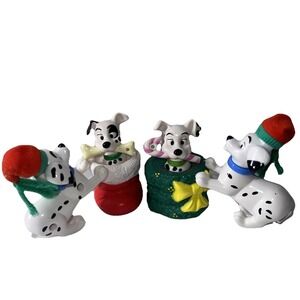 101 Dalmations Vintage Dog Ornament Stocking Bone Set Of‎ 4 Holidays Disney